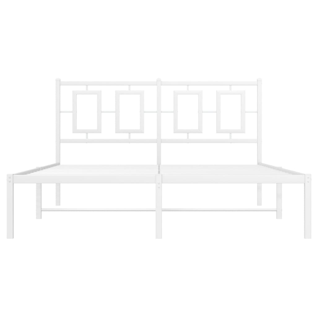sengeramme med sengegavl 140x200 cm metal hvid