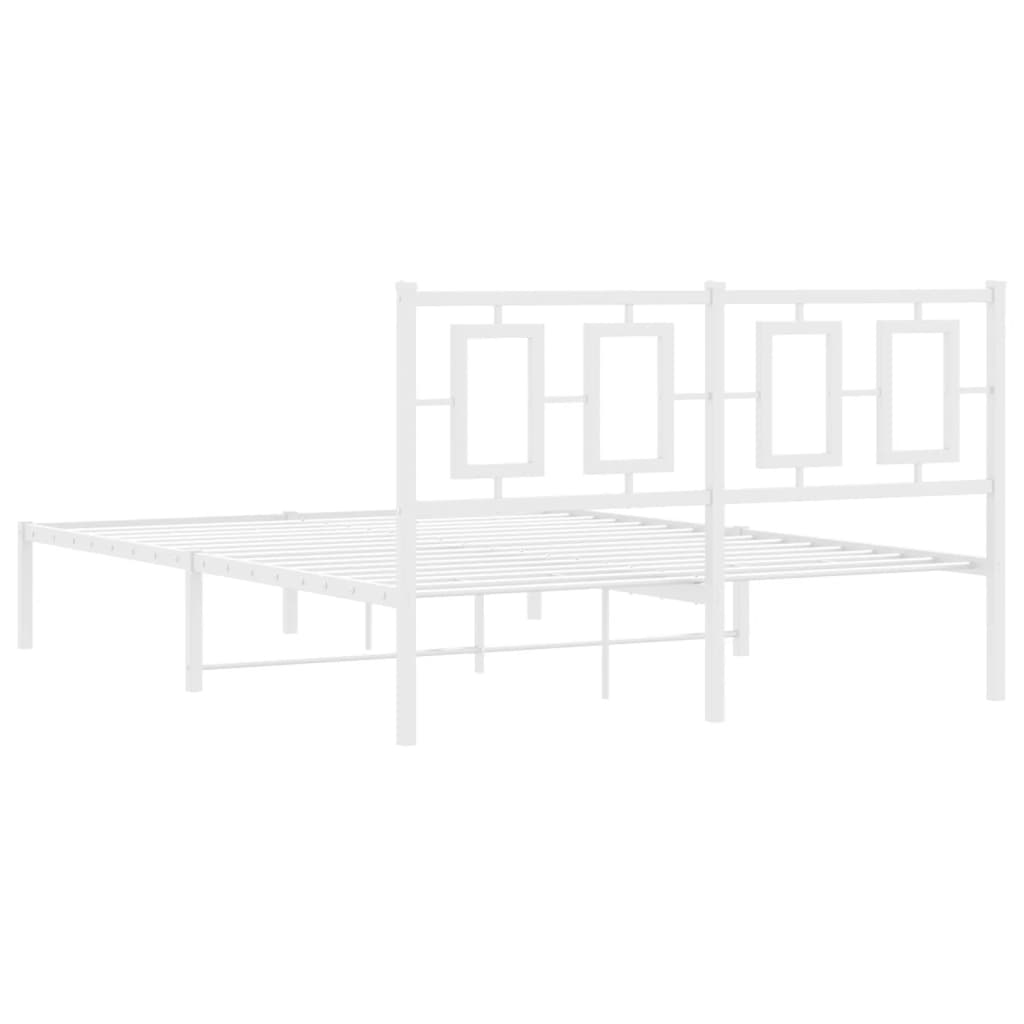 sengeramme med sengegavl 140x200 cm metal hvid