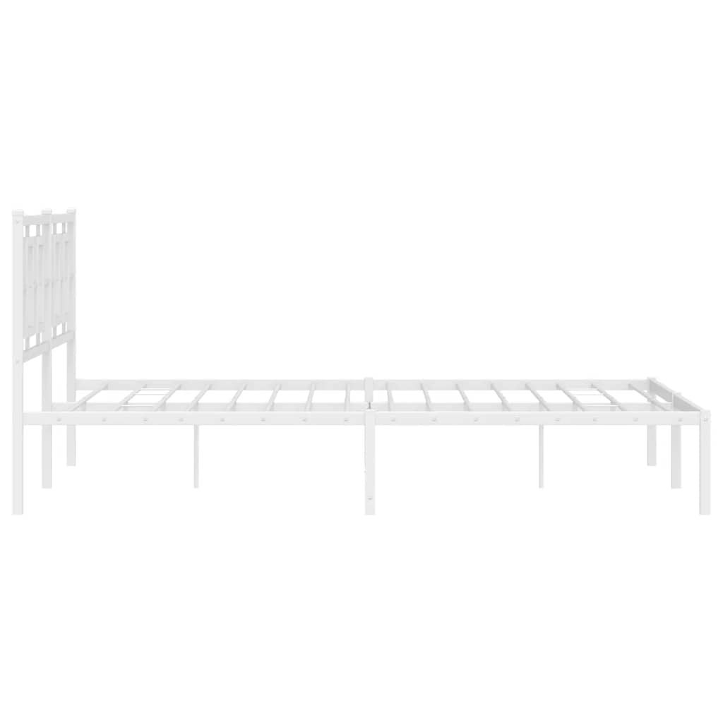 sengeramme med sengegavl 150x200 cm metal hvid