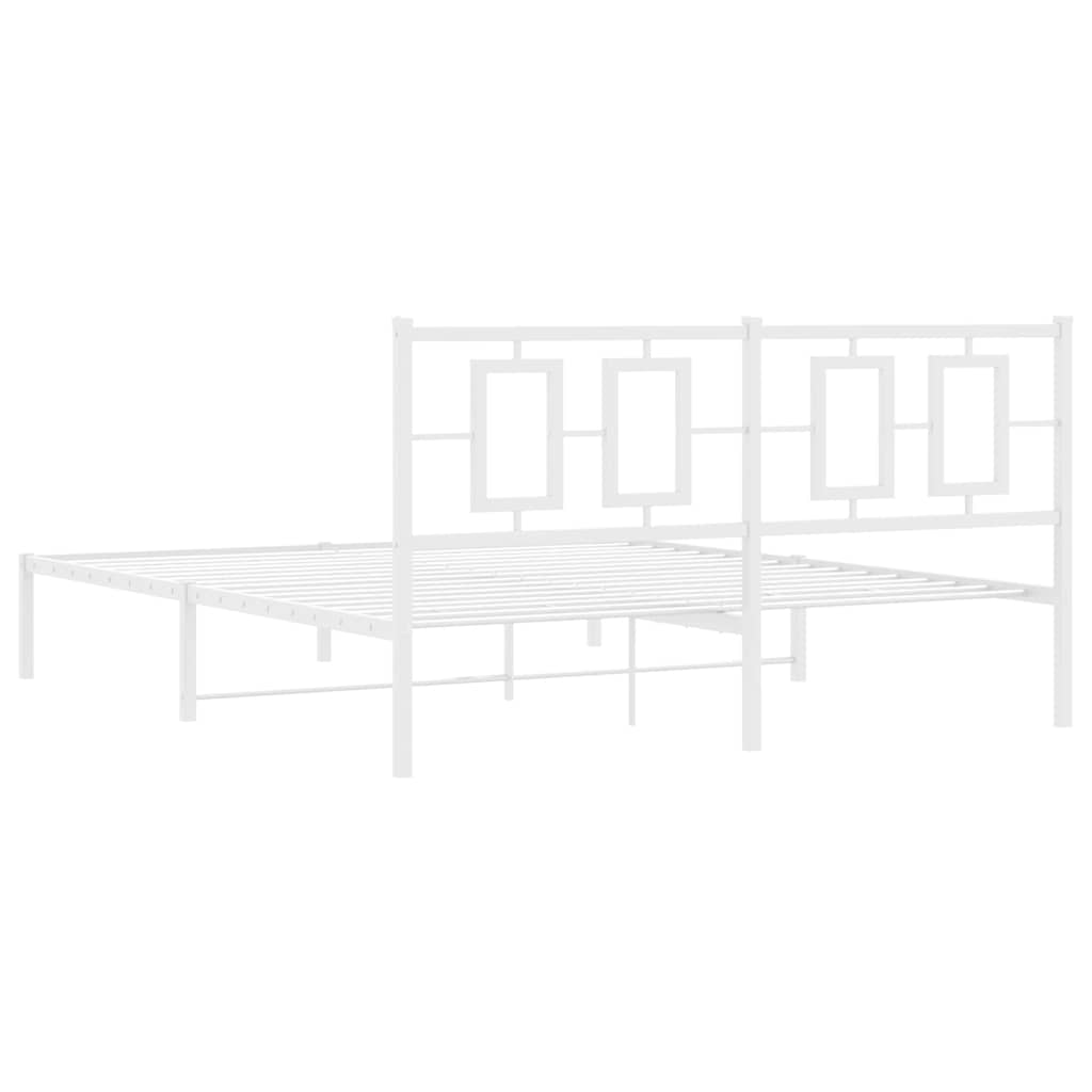 sengeramme med sengegavl 150x200 cm metal hvid