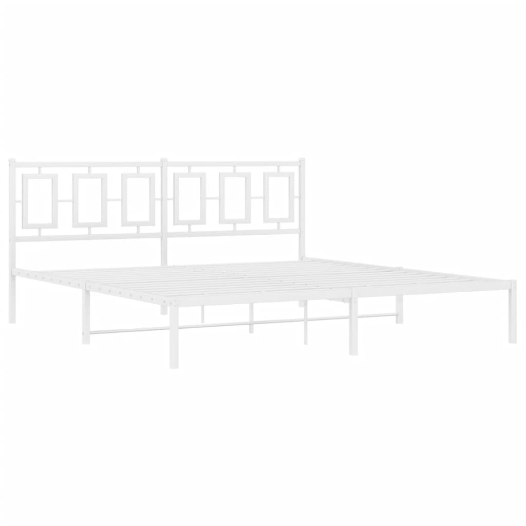 sengeramme med sengegavl 183x213 cm metal hvid