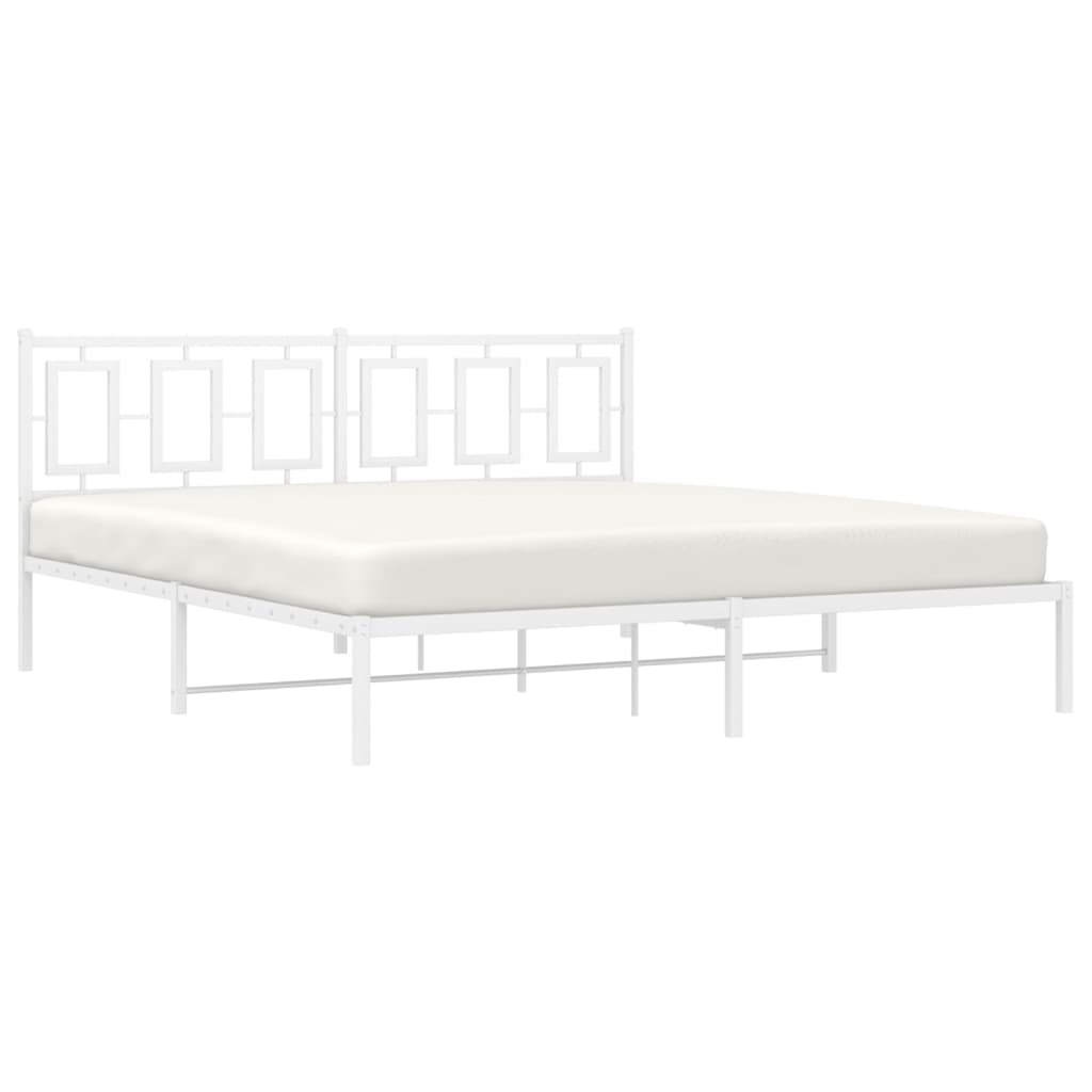 sengeramme med sengegavl 183x213 cm metal hvid