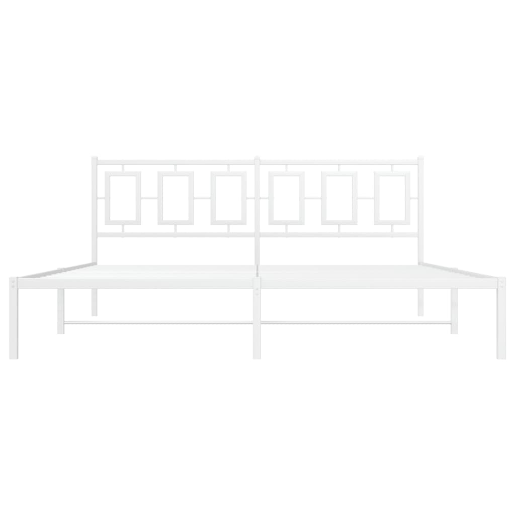 sengeramme med sengegavl 183x213 cm metal hvid