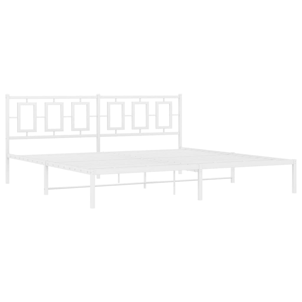 sengeramme med sengegavl 193x203 cm metal hvid