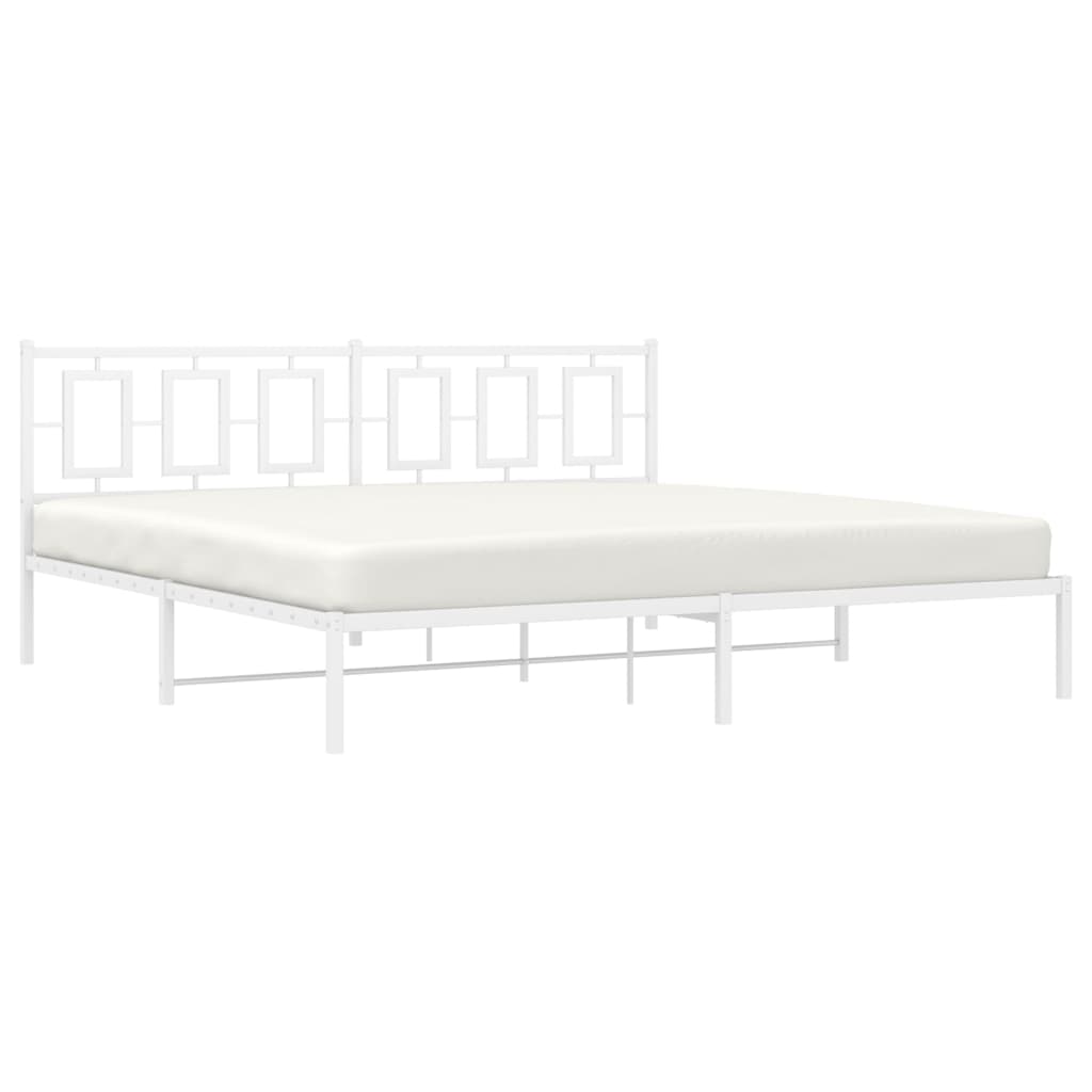 sengeramme med sengegavl 193x203 cm metal hvid