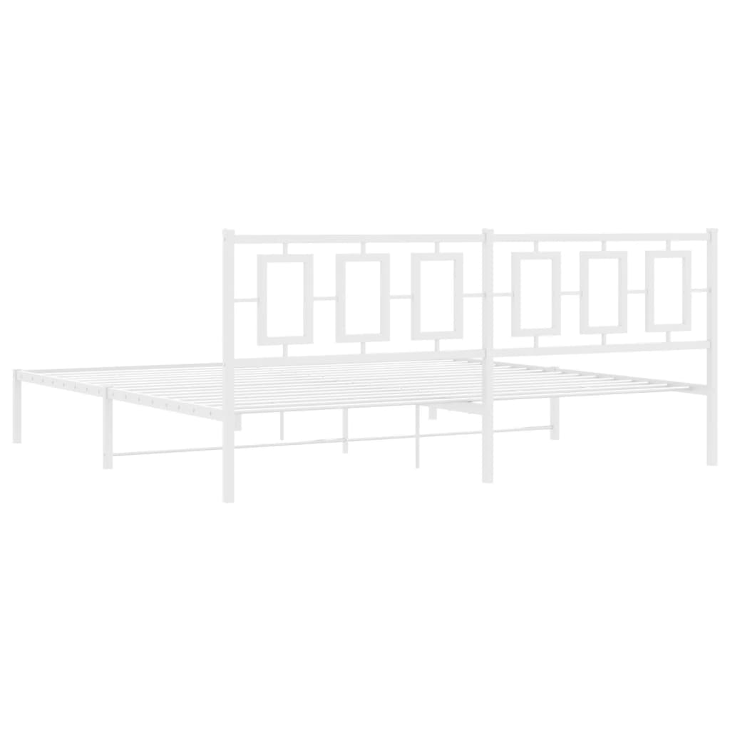 sengeramme med sengegavl 193x203 cm metal hvid