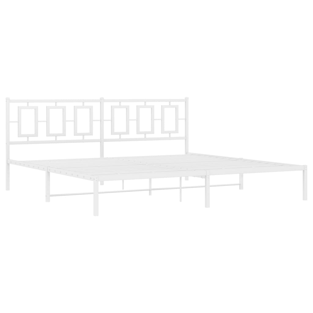 sengeramme med sengegavl 200x200 cm metal hvid