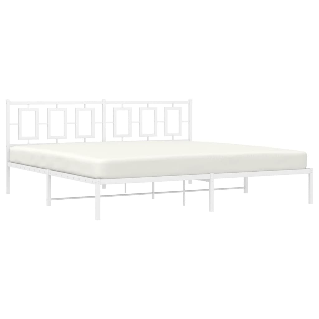 sengeramme med sengegavl 200x200 cm metal hvid