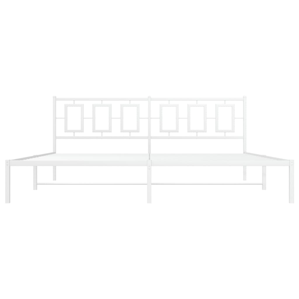 sengeramme med sengegavl 200x200 cm metal hvid