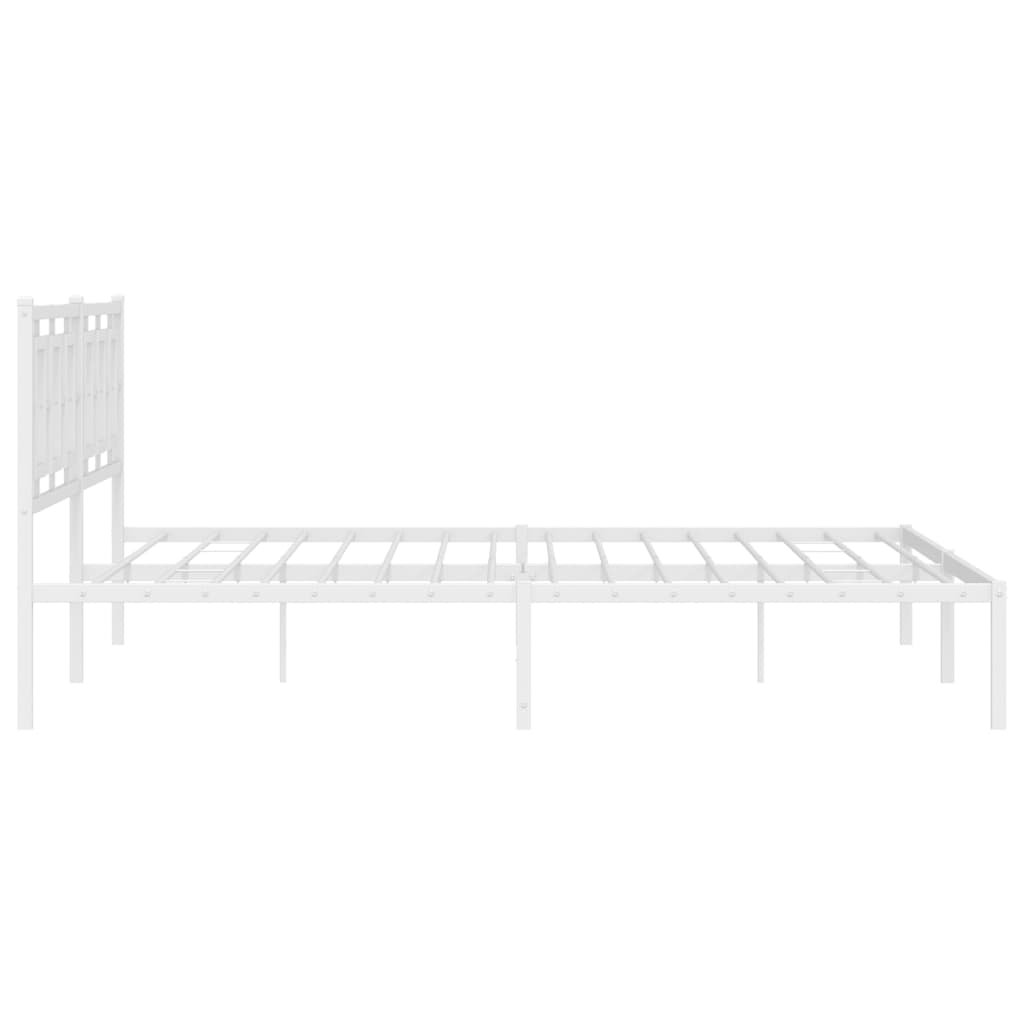 sengeramme med sengegavl 200x200 cm metal hvid