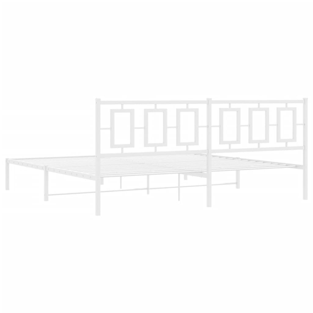 sengeramme med sengegavl 200x200 cm metal hvid