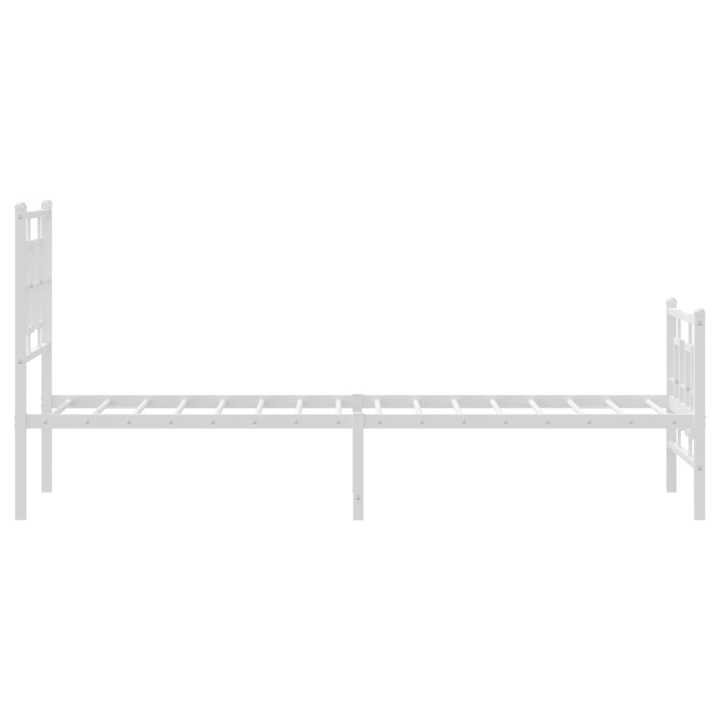 sengeramme med sengegavl og fodgærde 80x200 cm metal hvid