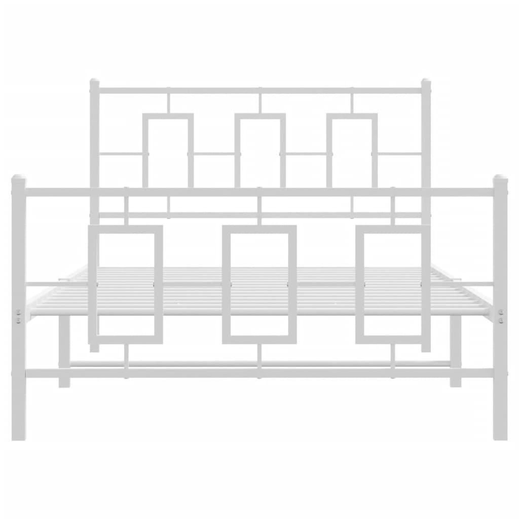 sengeramme med sengegavl og fodgærde 107x203 cm metal hvid