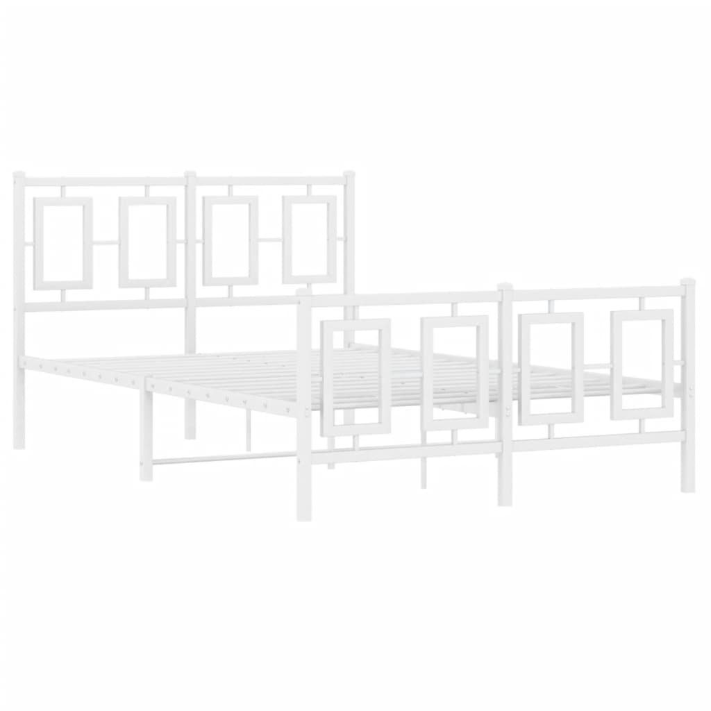 sengeramme med sengegavl og fodgærde 120x190 cm metal hvid
