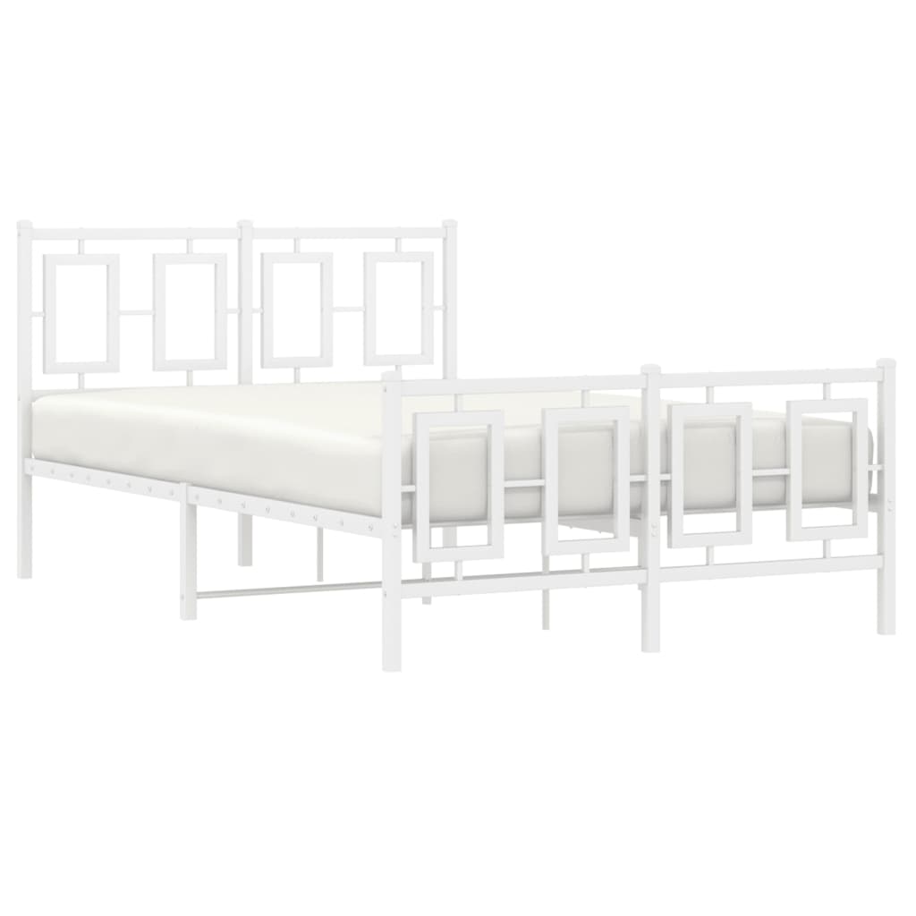 sengeramme med sengegavl og fodgærde 120x190 cm metal hvid