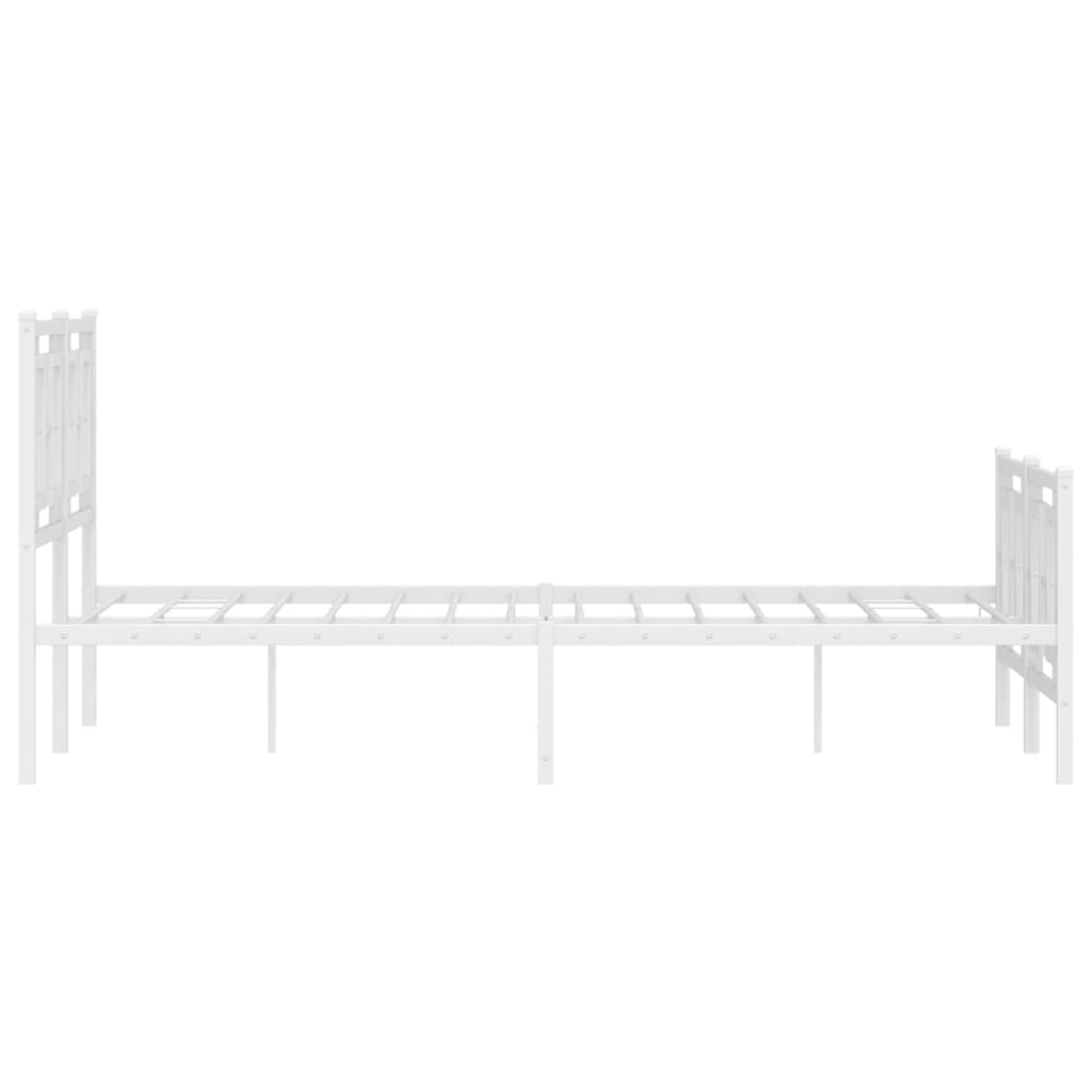 sengeramme med sengegavl og fodgærde 120x190 cm metal hvid