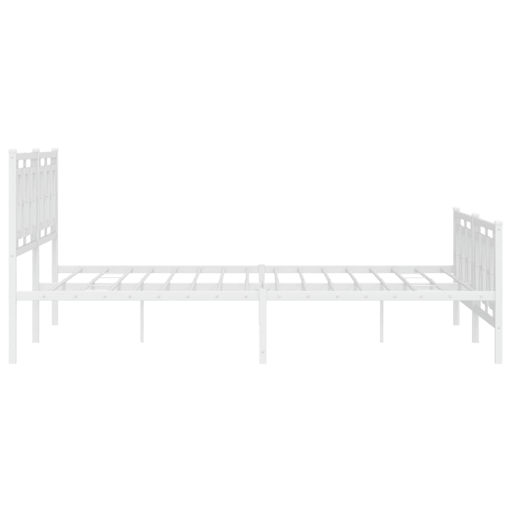 sengeramme med sengegavl og fodgærde 183x213 cm metal hvid