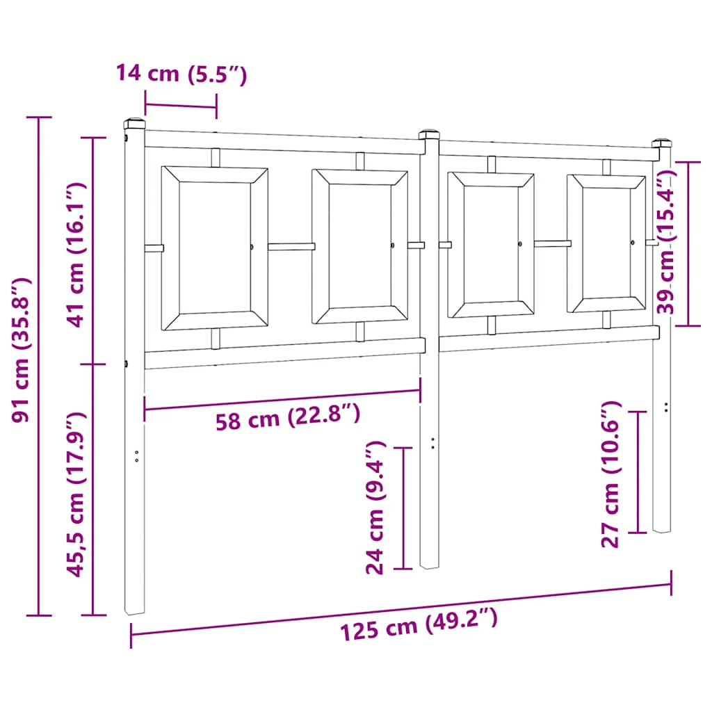 udskiftningsgavl 120 cm metal hvid