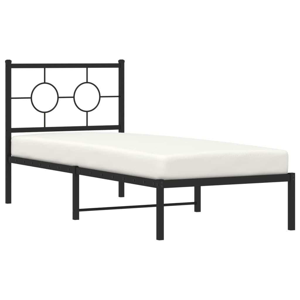 sengeramme med sengegavl 80x200 cm metal sort