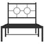 sengeramme med sengegavl 80x200 cm metal sort