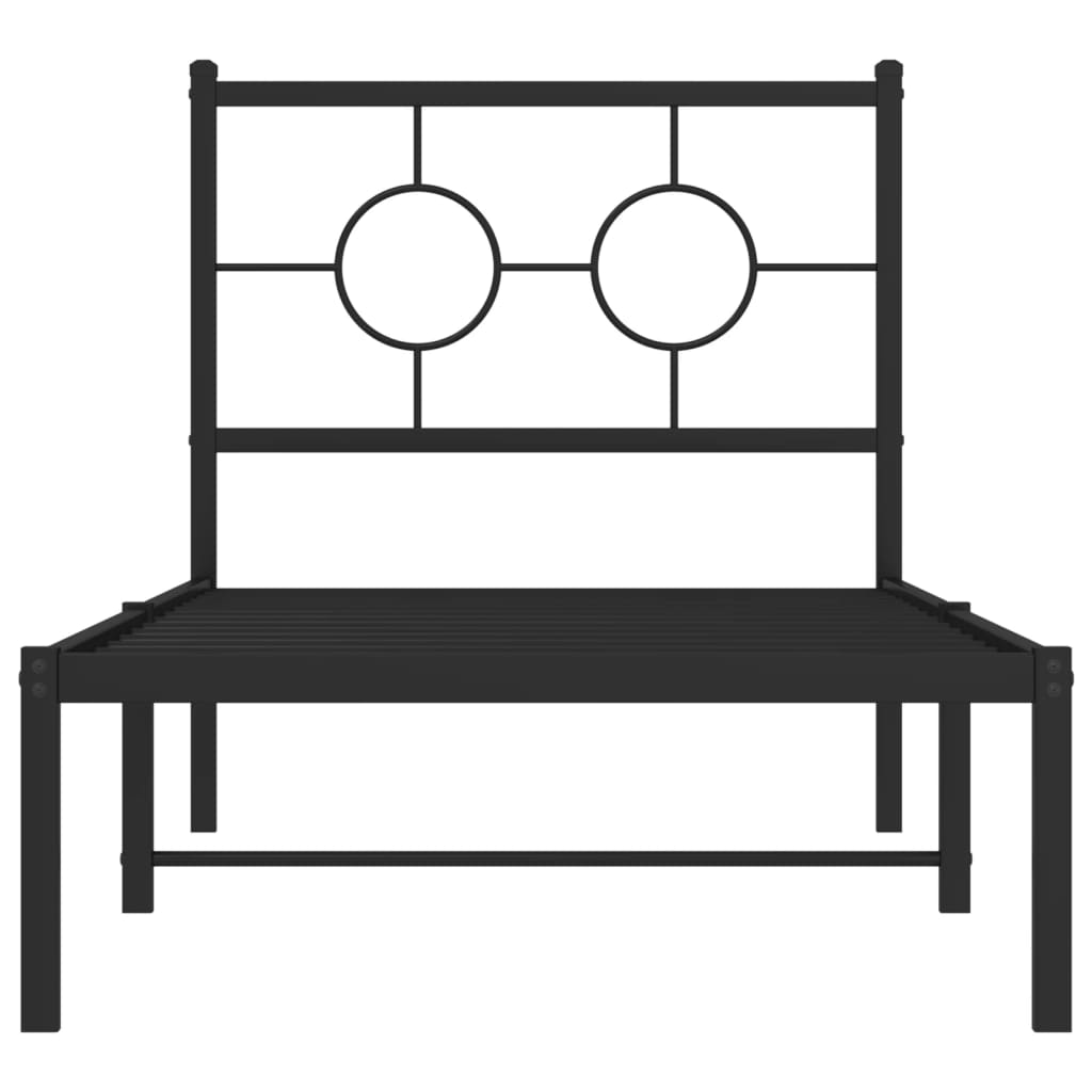 sengeramme med sengegavl 80x200 cm metal sort