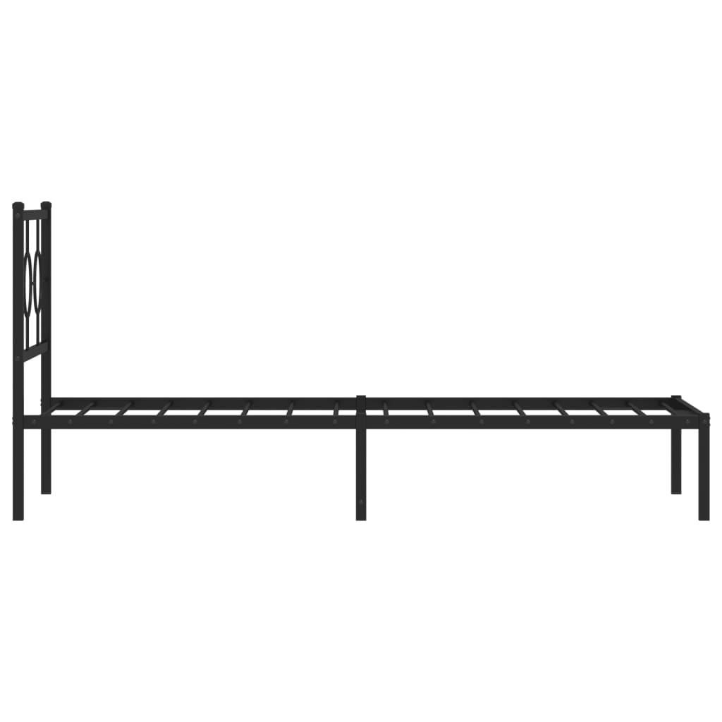 sengeramme med sengegavl 80x200 cm metal sort