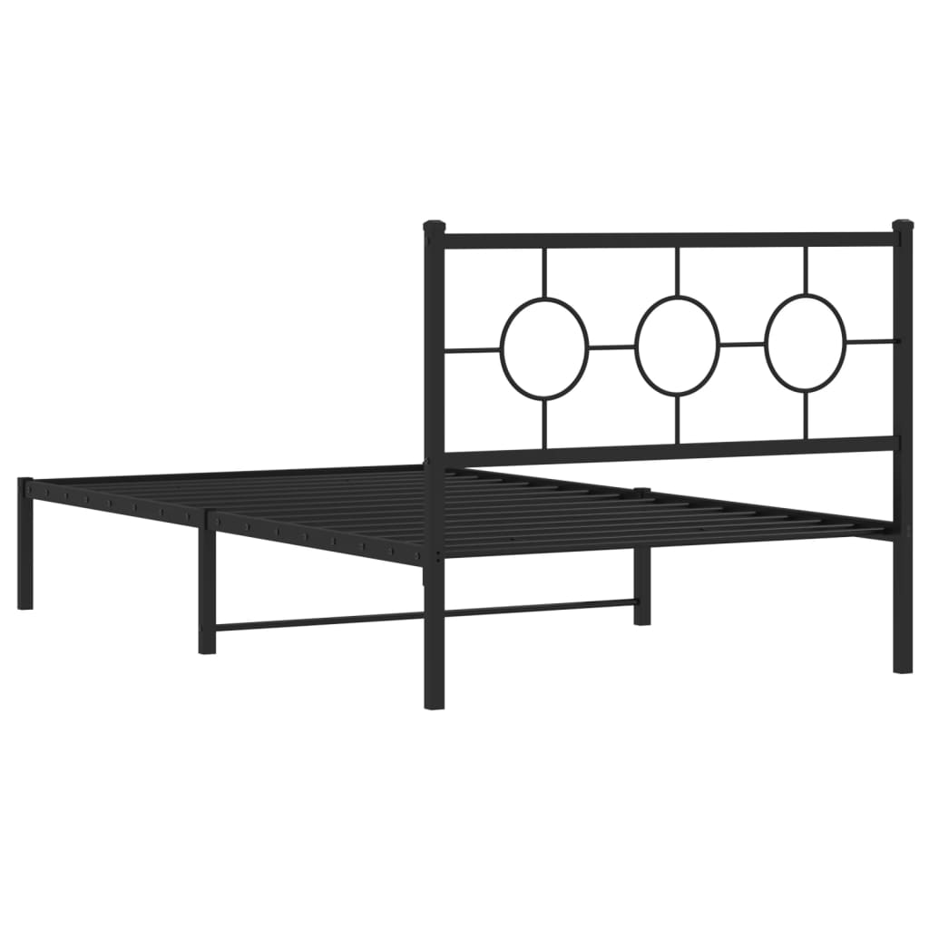 sengeramme med sengegavl 107x203 cm metal sort