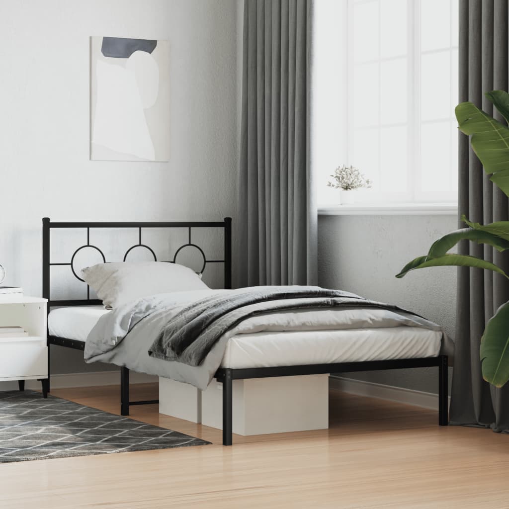 sengeramme med sengegavl 107x203 cm metal sort