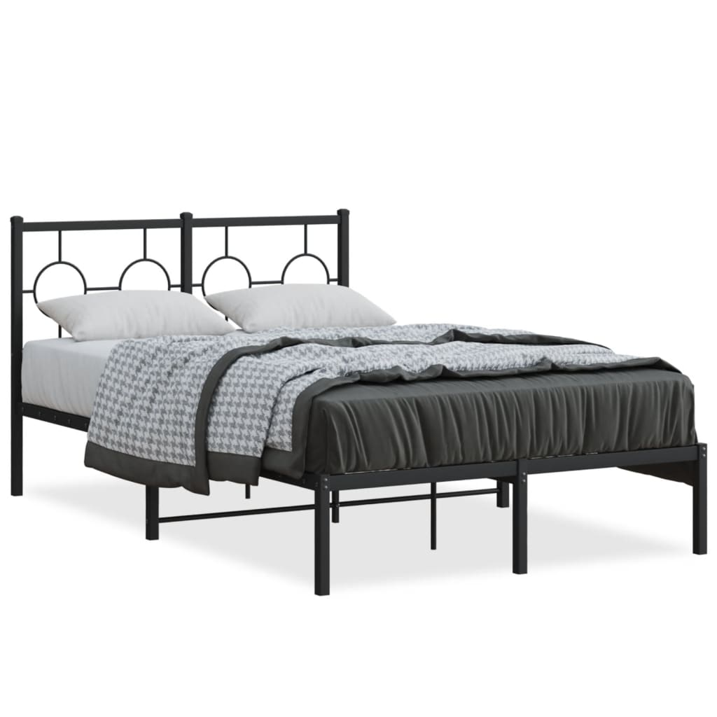 sengeramme med sengegavl 120x190 cm metal sort