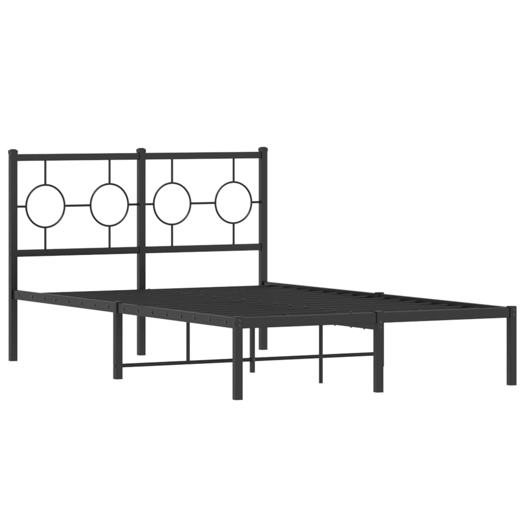 sengeramme med sengegavl 120x190 cm metal sort
