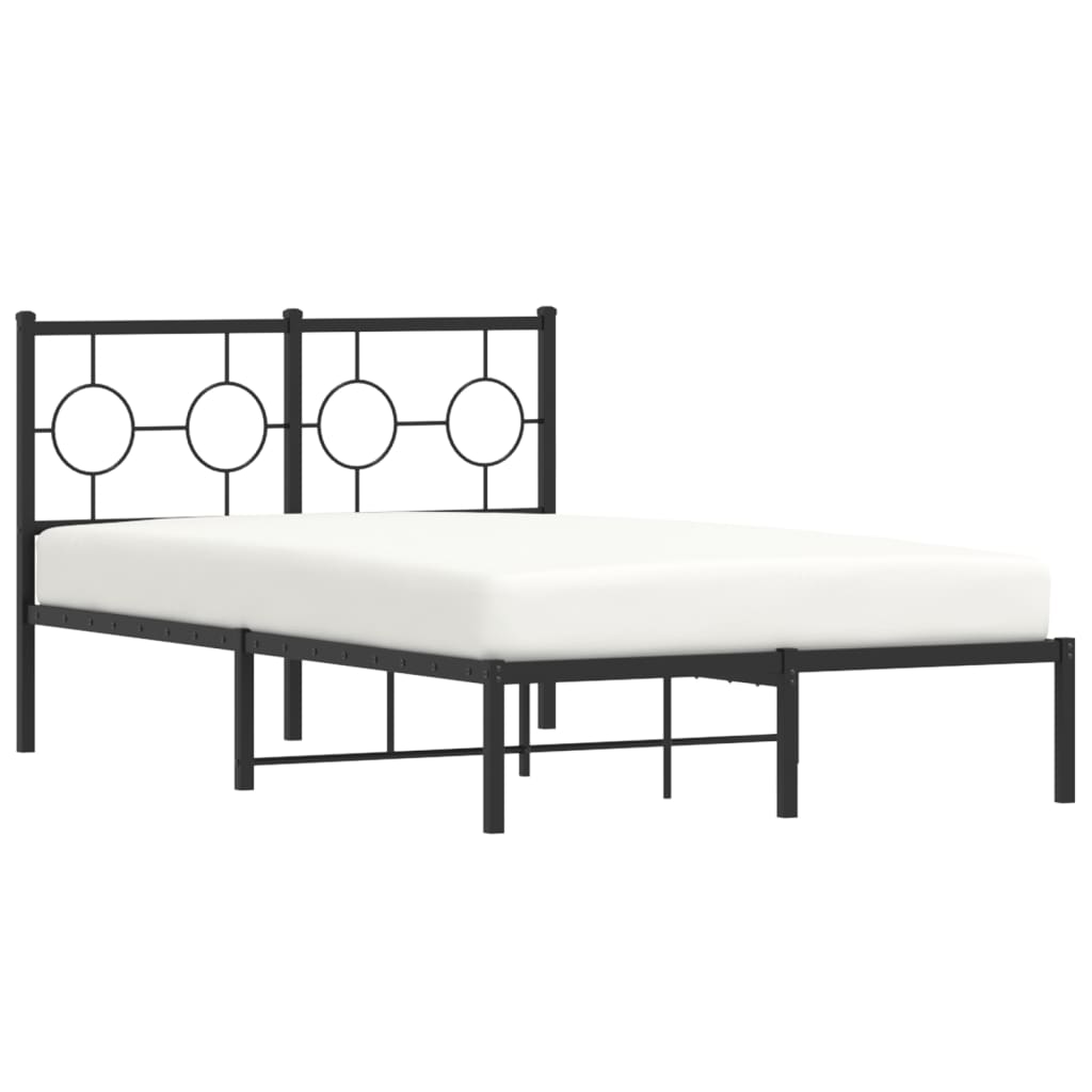 sengeramme med sengegavl 120x190 cm metal sort