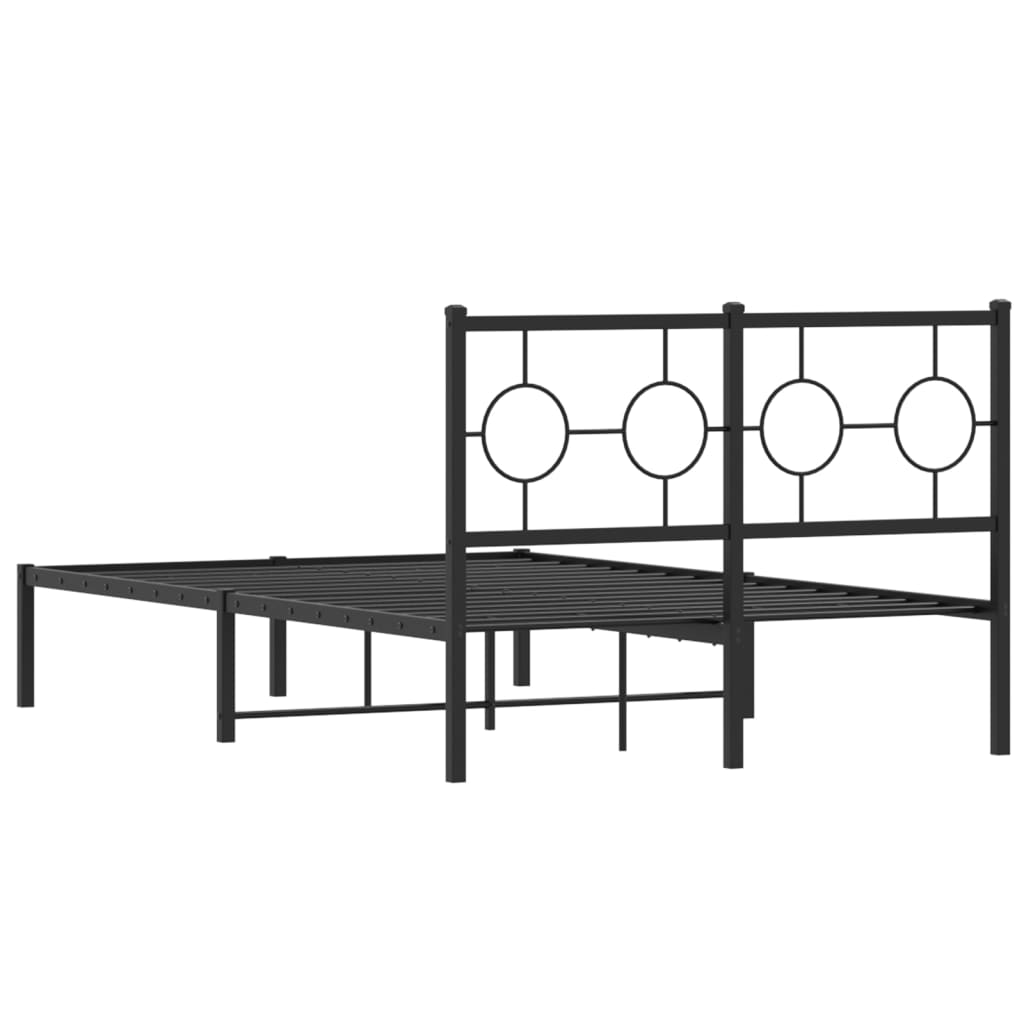 sengeramme med sengegavl 120x190 cm metal sort