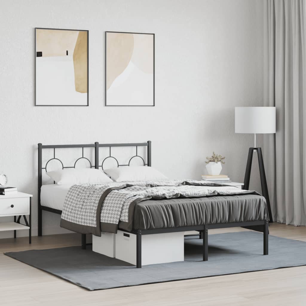 sengeramme med sengegavl 120x190 cm metal sort