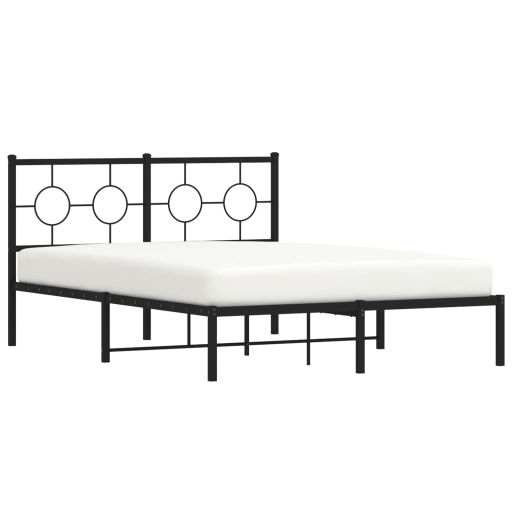 sengeramme med sengegavl 135x190 cm metal sort