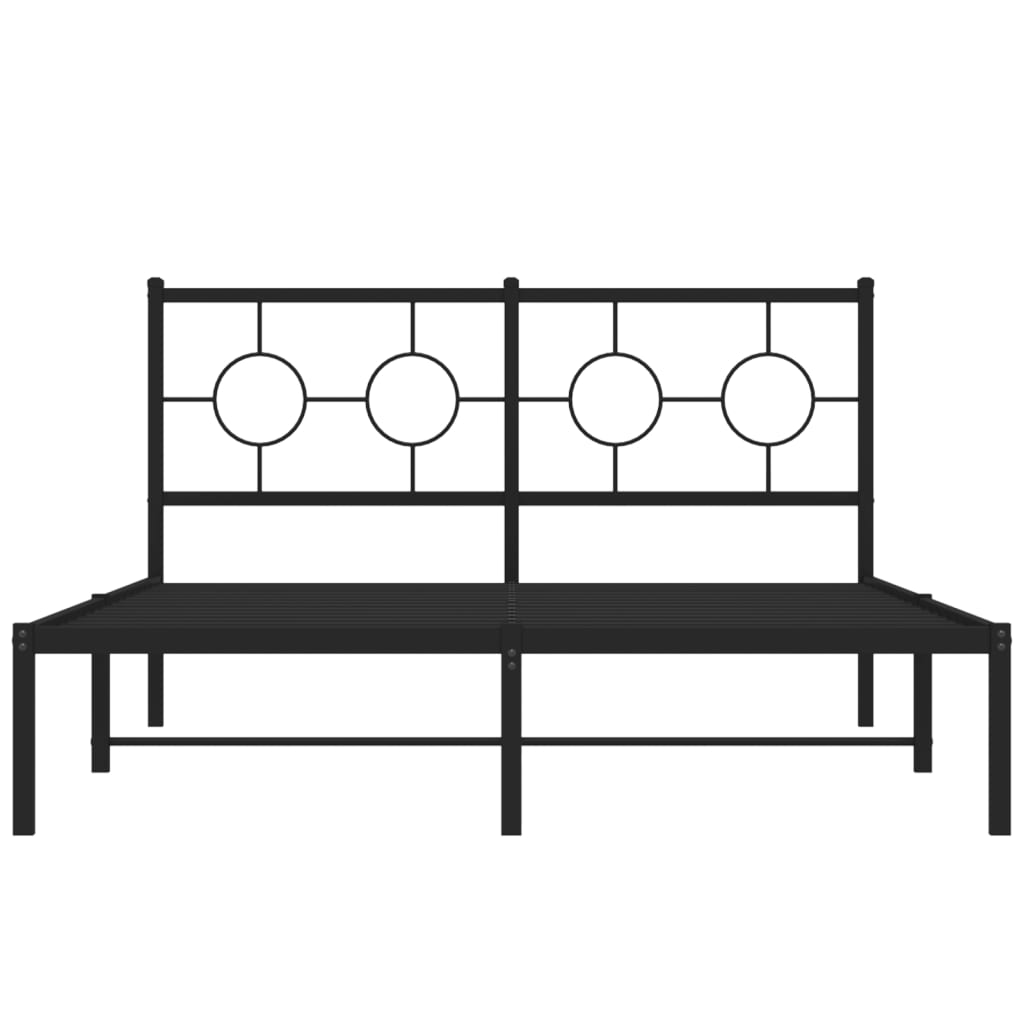 sengeramme med sengegavl 135x190 cm metal sort