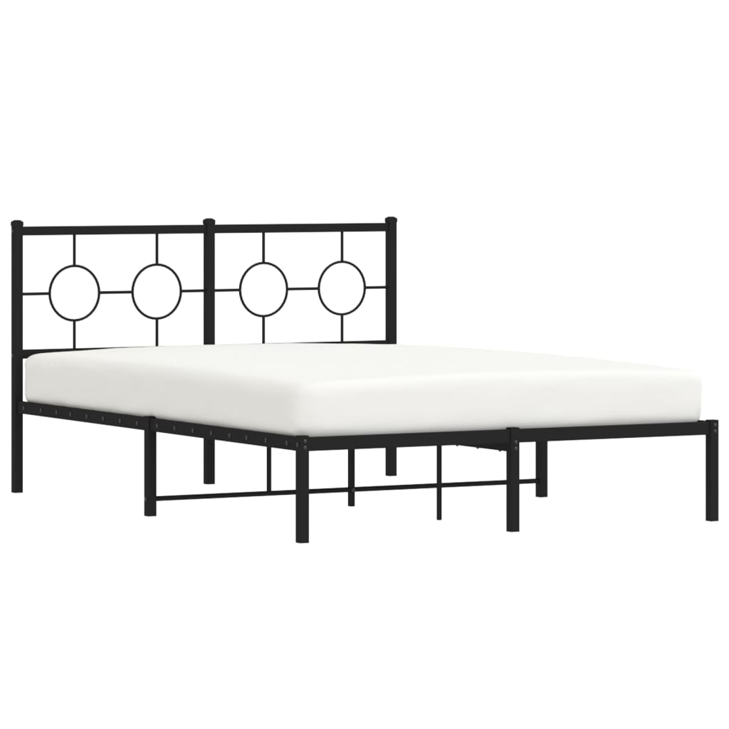 sengeramme med sengegavl 140x190 cm metal sort