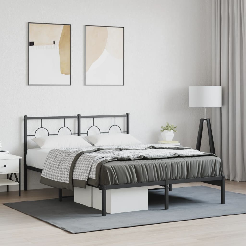 sengeramme med sengegavl 140x190 cm metal sort