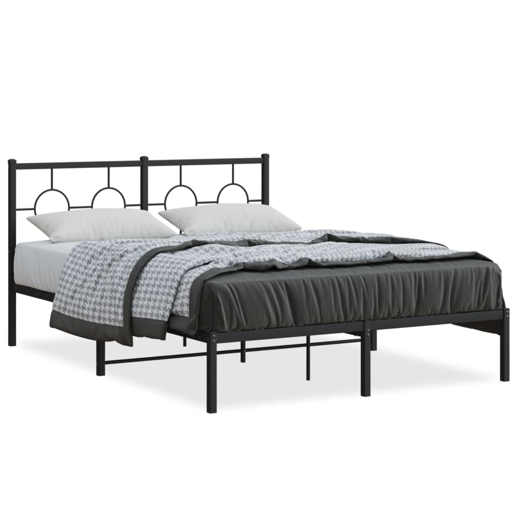 sengeramme med sengegavl 140x200 cm metal sort