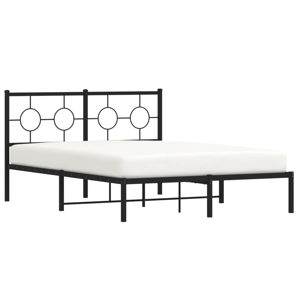 sengeramme med sengegavl 140x200 cm metal sort