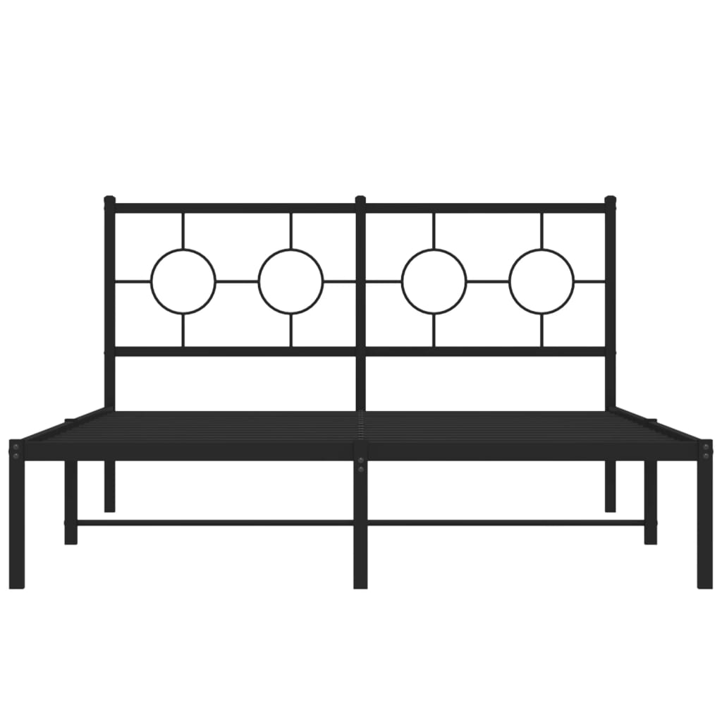 sengeramme med sengegavl 140x200 cm metal sort