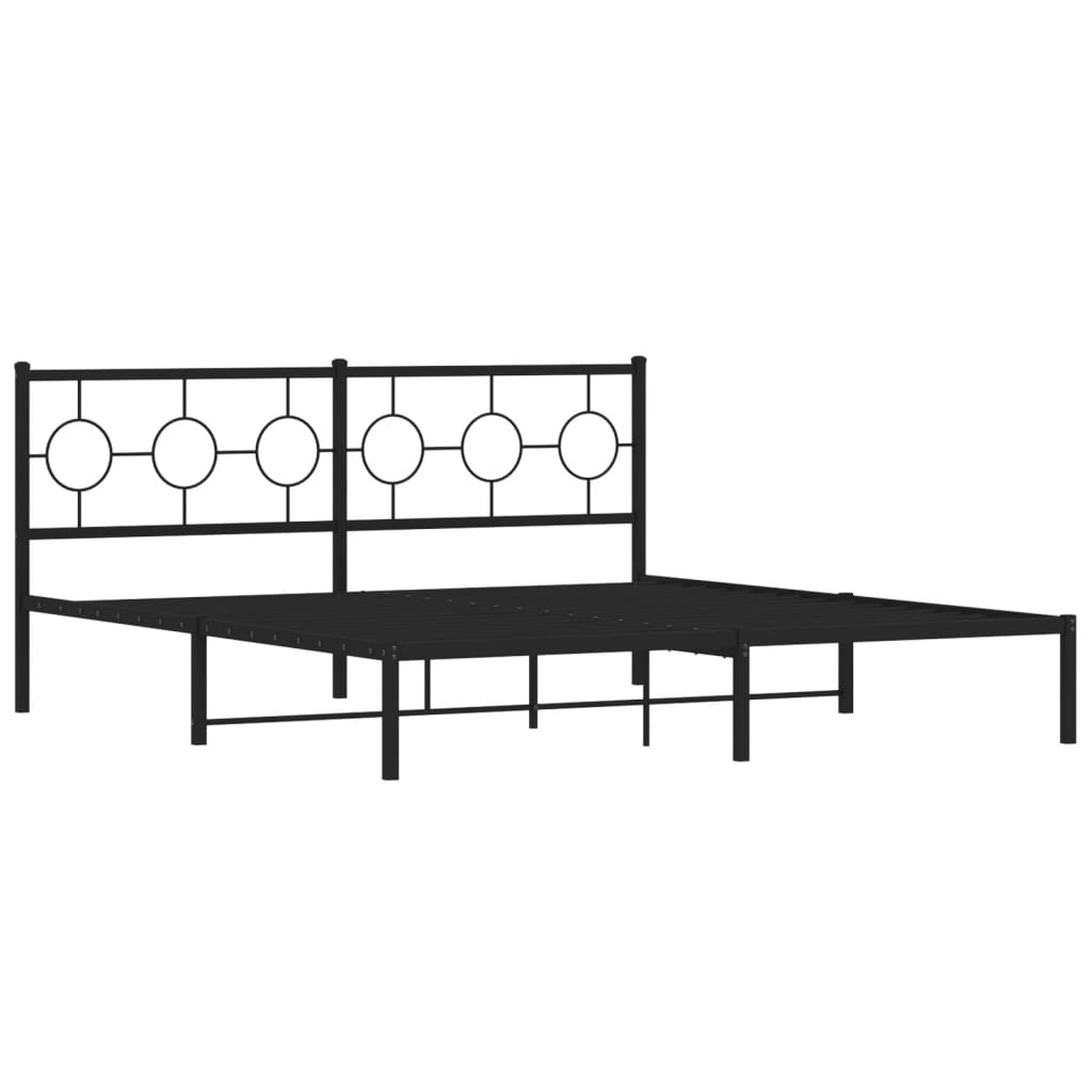 sengeramme med sengegavl 180x200 cm metal sort