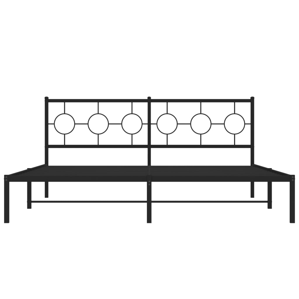 sengeramme med sengegavl 180x200 cm metal sort