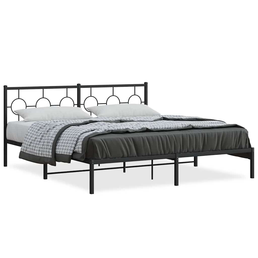 sengeramme med sengegavl 183x213 cm metal sort