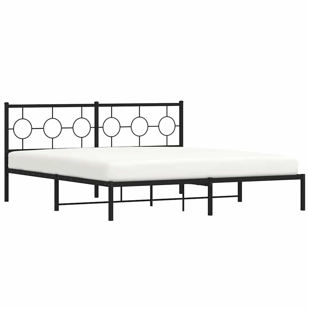 sengeramme med sengegavl 183x213 cm metal sort