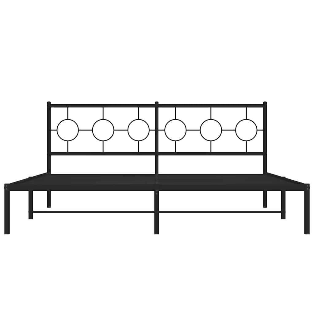 sengeramme med sengegavl 183x213 cm metal sort