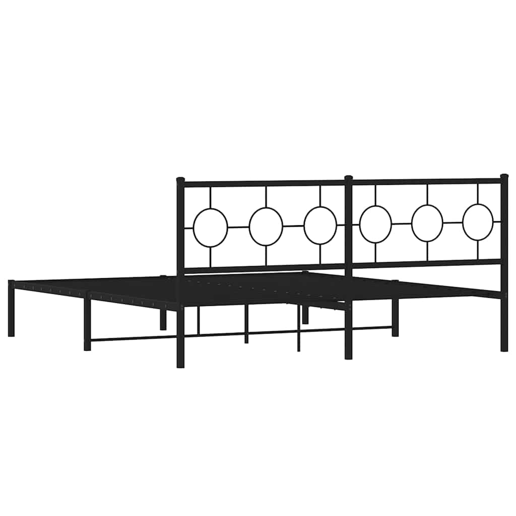 sengeramme med sengegavl 183x213 cm metal sort