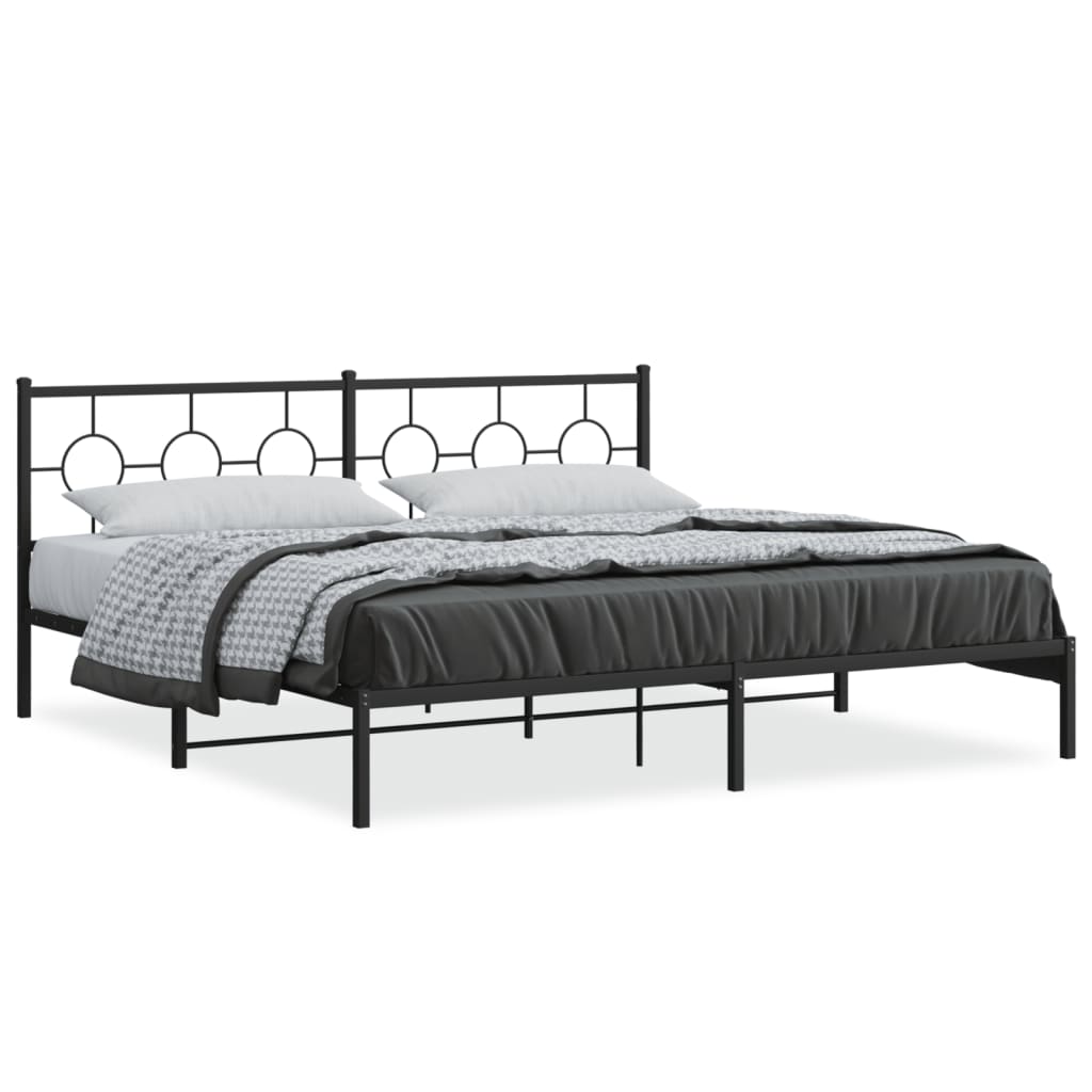 sengeramme med sengegavl 193x203 cm metal sort
