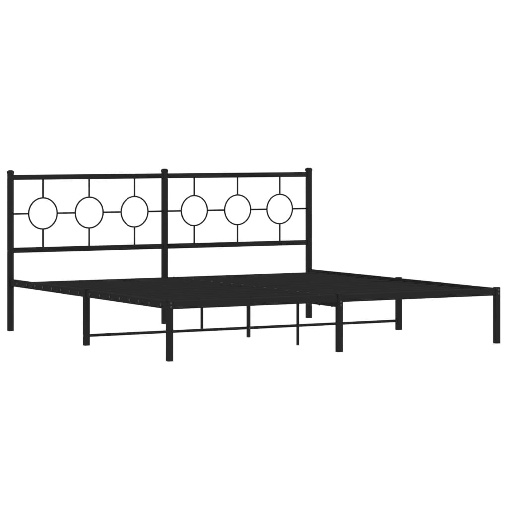 sengeramme med sengegavl 193x203 cm metal sort