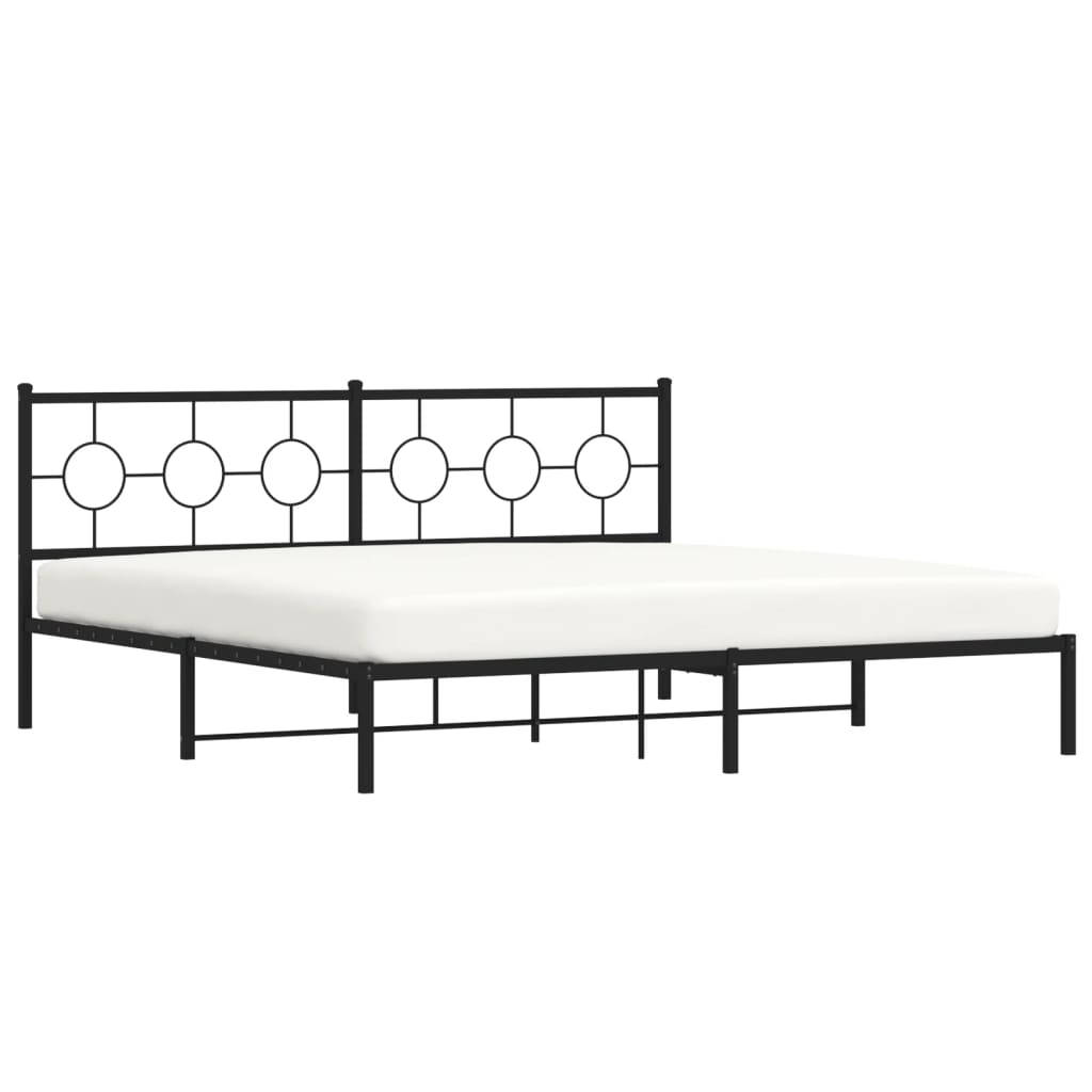 sengeramme med sengegavl 193x203 cm metal sort