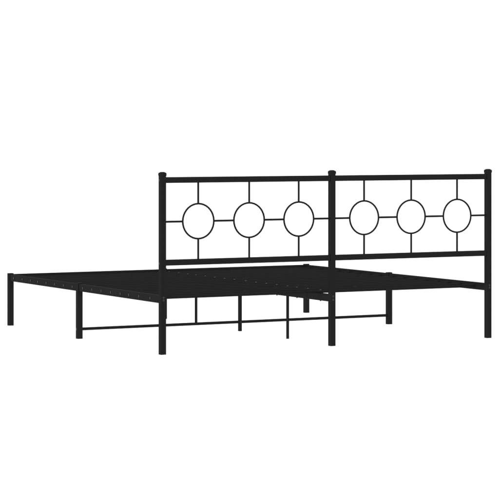 sengeramme med sengegavl 193x203 cm metal sort
